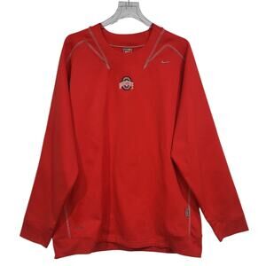 Ohio State Mens XL Nike Fit Therma Sweatshirt Raglan Sleeve Red SMALL FLAW Team